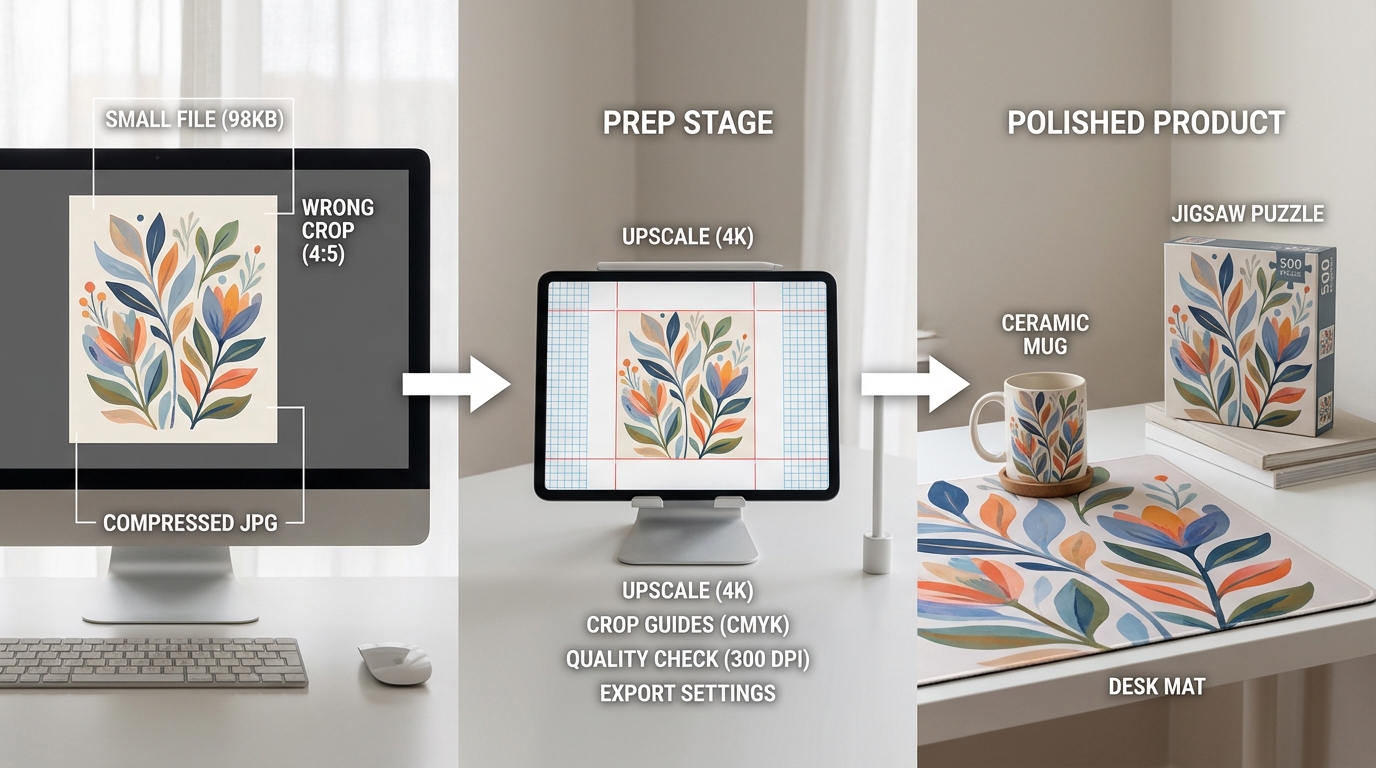 How to Make AI Images Print-Ready: File Types, Resolution, Export Settings, and Quality Checks