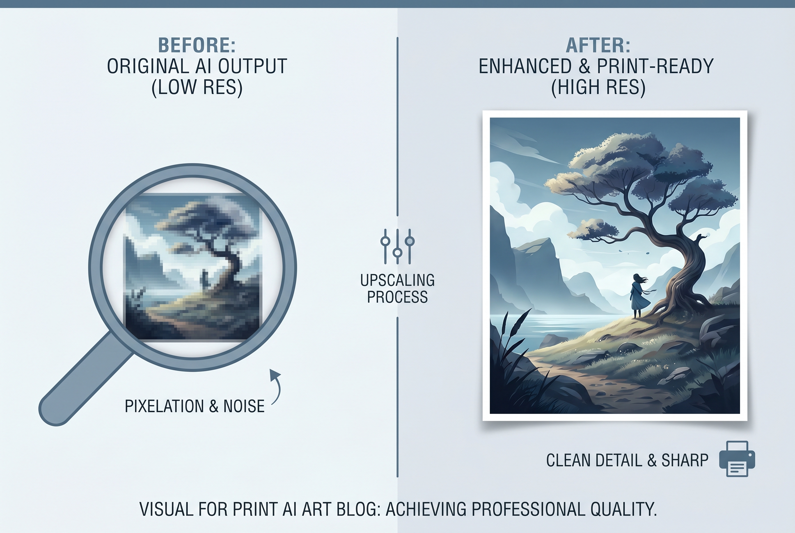 Before and after upscaling example for a ChatGPT image